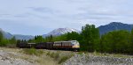 CP 1401/4106 leading the Royal Canadian W/B through Canmore, Alberta at the foot of the Rockie Mountains